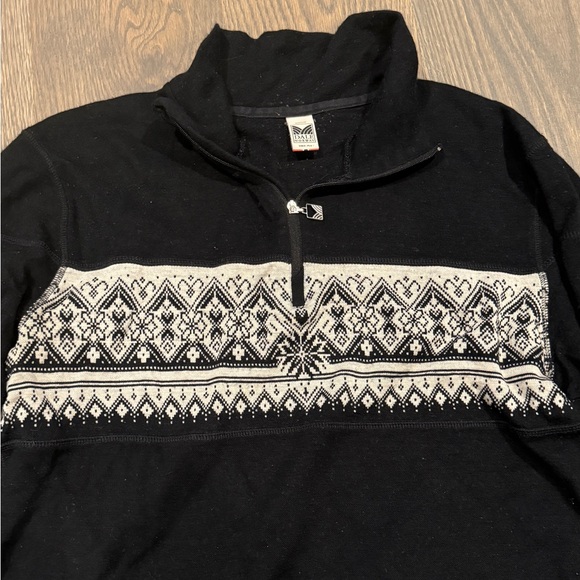 Dale of Norway Wool 1/4 zip sweater Black vintage - Picture 2 of 7